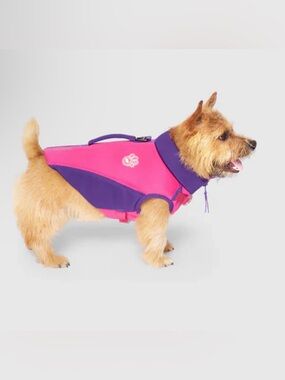 Canada Pooch 14” Pink & Purple Dog Life Jacket with Easy-Grab Handle